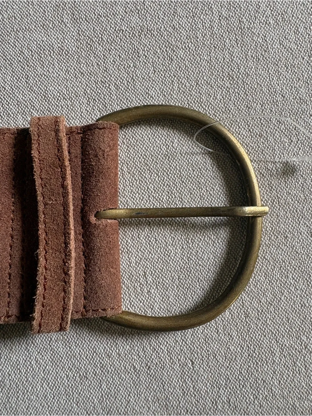Free People Honeydew Hip Belt - Wide Studded Brown Suede Gold Buckle S / M NWOT